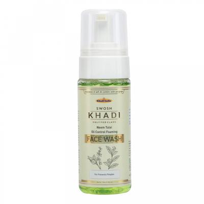 Gesichtsreiniger mit Neem und Tulsi (150 ml), Khadi Neem Tulsi Ölkontrolle Schaumendes Gesichtswaschmittel, Swosh