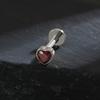 Right Grand ASTM F136 Titanium Heart Shaped CZ Flat Back Labret Stud 16G Garnet Cartilage Helix Ear Piercing Halloween Jewelry