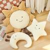 Smile Moon Star Sun Cloud Plush Pillow Stuffed Soft Cartoon Weather Sofa Decor Toy Cushion  For Kids Bedroom Office