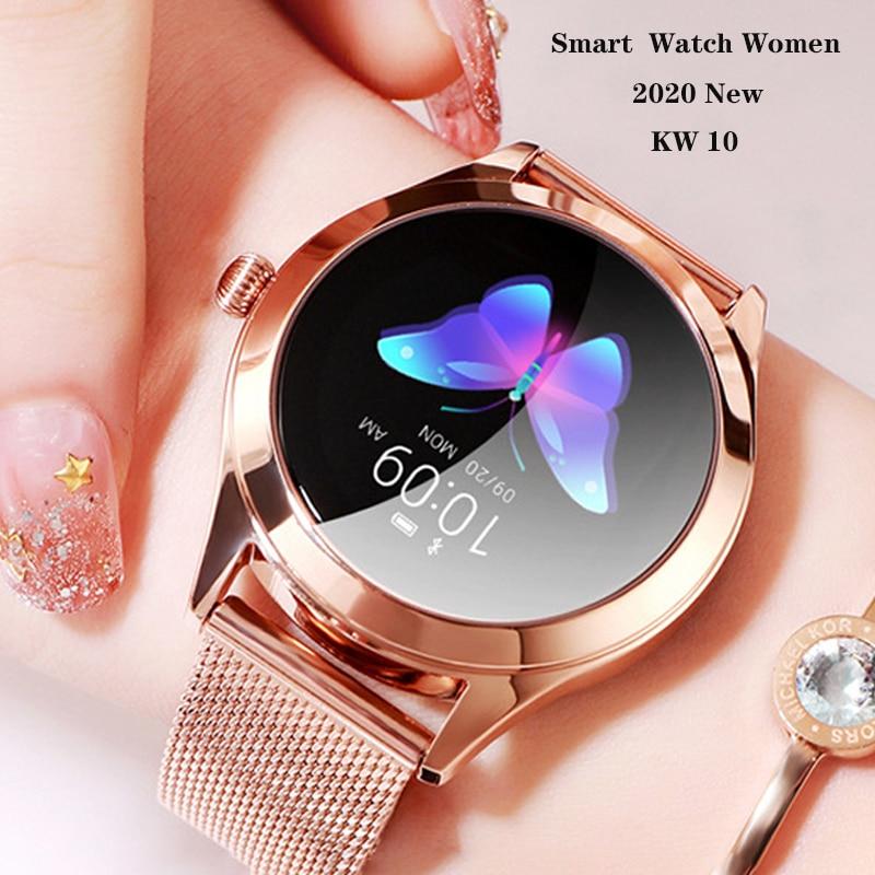 2020 New Smart Watch Women Luxury Waterproof Metal Heart Rate Sleep Monitor  Sport SmartWatch For Android IOS KW10 Smart Watches comprar a buen precio —  entrega gratuita, reseñas reales con fotos — Joom