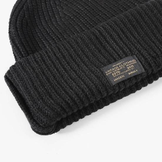 Pánská podzimní zimní pletená čepice Super měkká, vysoce elastická ultra-hustá jednobarevná pletená čepice odolná proti větru, Streetwear čepice