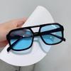 2024 Korean Retro Large Square Frame Pilot Sunglasses with Trendy Ocean Lenses