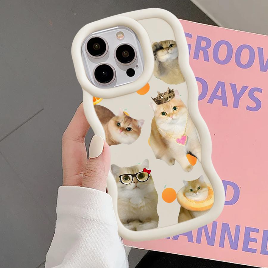 Cute Cat Case for iPhone 13 17 Air 12 8 15 Plus 11 14 XR 16 Pro Max Soft Phone Cover