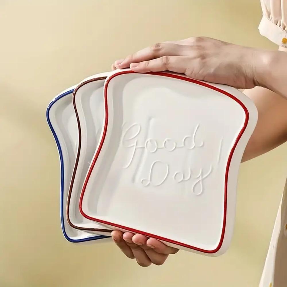 Premium Ceramic Toast Plate Durable Cake Plate Serving Plate Dessert Plate  Kitchen