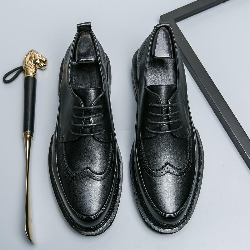 Brogue Leather Shoes Luxury Busniess Shoes Men Formal Dress Oxfords Office Shoes Gentleman Dinner Shoes Schoenen Heren