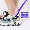 Colorful Curved Plastic Shoehorn for Pregnant Women & Elderly - No Bend Shoe Helper with Hook & Hangable Design