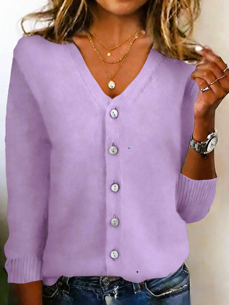 Women's Knitted Cardigan: Spring-Summer Long Sleeve Sweater, Plus Size Autumn Outerwear