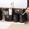 Marble Gold Pattern Electric Toothbrush Rack Bathroom Accessories Set Toothpaste Dispenser Home Toothbrush Holder Soap Dispenser