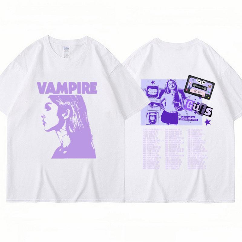 Sour Vampire Guts Konsertturné 2024 T-shirt Herr Damer Mode Hip Hop-stil Kortärmad Bomull Casual Lös Street T-shirt Gåvor