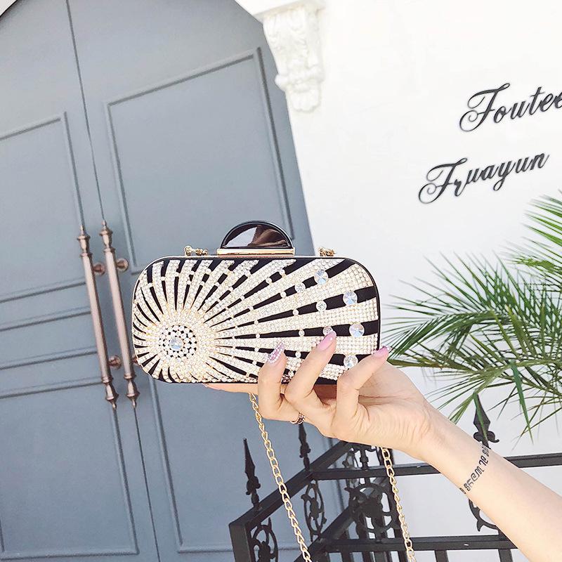 Fashion trend temperament diamond-encrusted dinner bag personalized party aura chain shoulder messenger bag women's bag