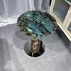The Side Table Is a Modern, Light Luxury and Simple Round Table with Corner Support Feet and Marble Round Table Base