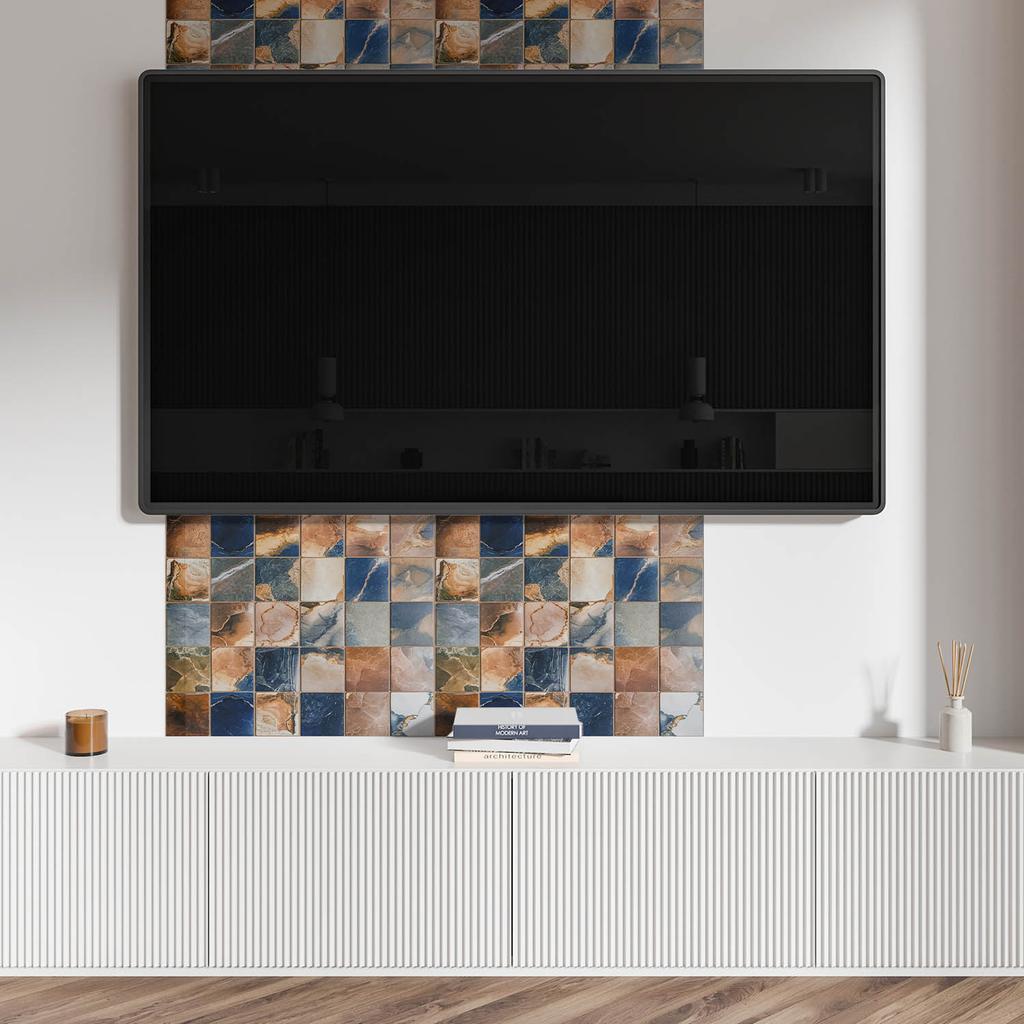 Dekor Winylowy Z Wzorem Samoprzylepny Do Sypialni 100X50 Cm Mozaika Z Kamiennymi Wzorami