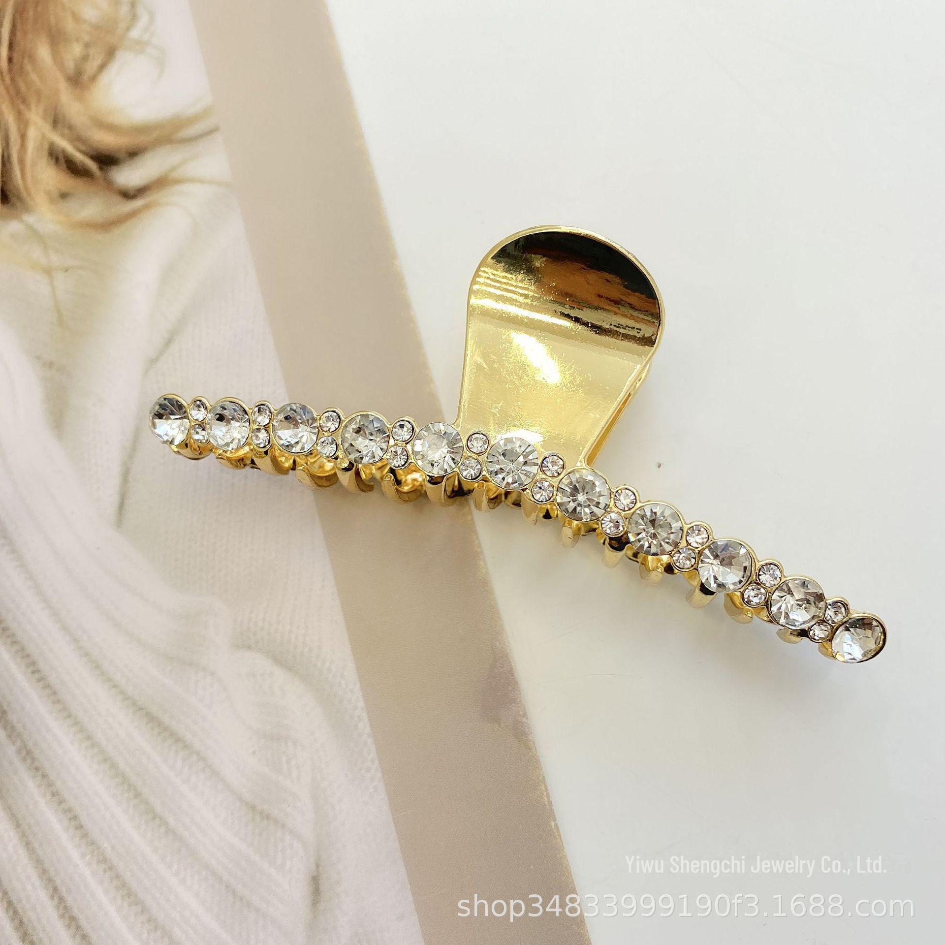 

Корейская шпилька для волос с кошачьим глазом и жемчугом, украшенная стразами - металлический гальванизированный аксессуар для волос акулы