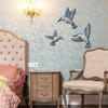 Yousheng Wood Hummingbird Wall Art Vintage Flying Blue Bird Sculpture Rustic Wall Hanging Decoration for Home Bedroom Living Room Decor