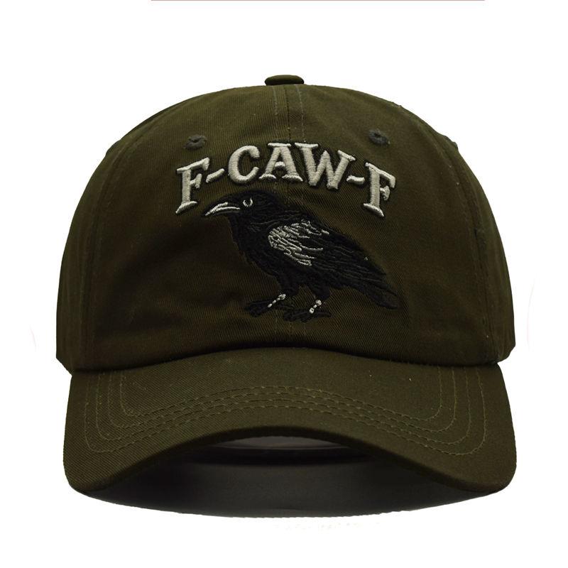 F-CAW-F Crow Embroidered Hat Casual Design Adjustable Baseball Cap Gifts for Men Women GZW