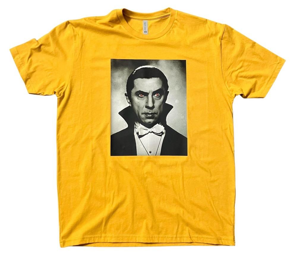Bela Lugosi Dracula Horror Montage Men039s T Shirt  gold Unisex T-Shirt XL