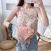 Korean Version of Loose Small Halters Women's Summer New Wear Chiffon Small Floral Bottom Vest with Sleeveless Top Tide