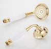 Rose Gold Stainless Steel European-Style Handheld Shower Head with Antique Black Finish