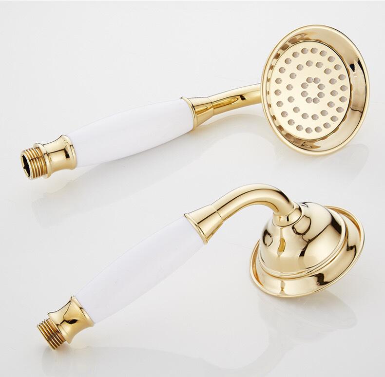 Rose Gold Stainless Steel European-Style Handheld Shower Head with Antique Black Finish