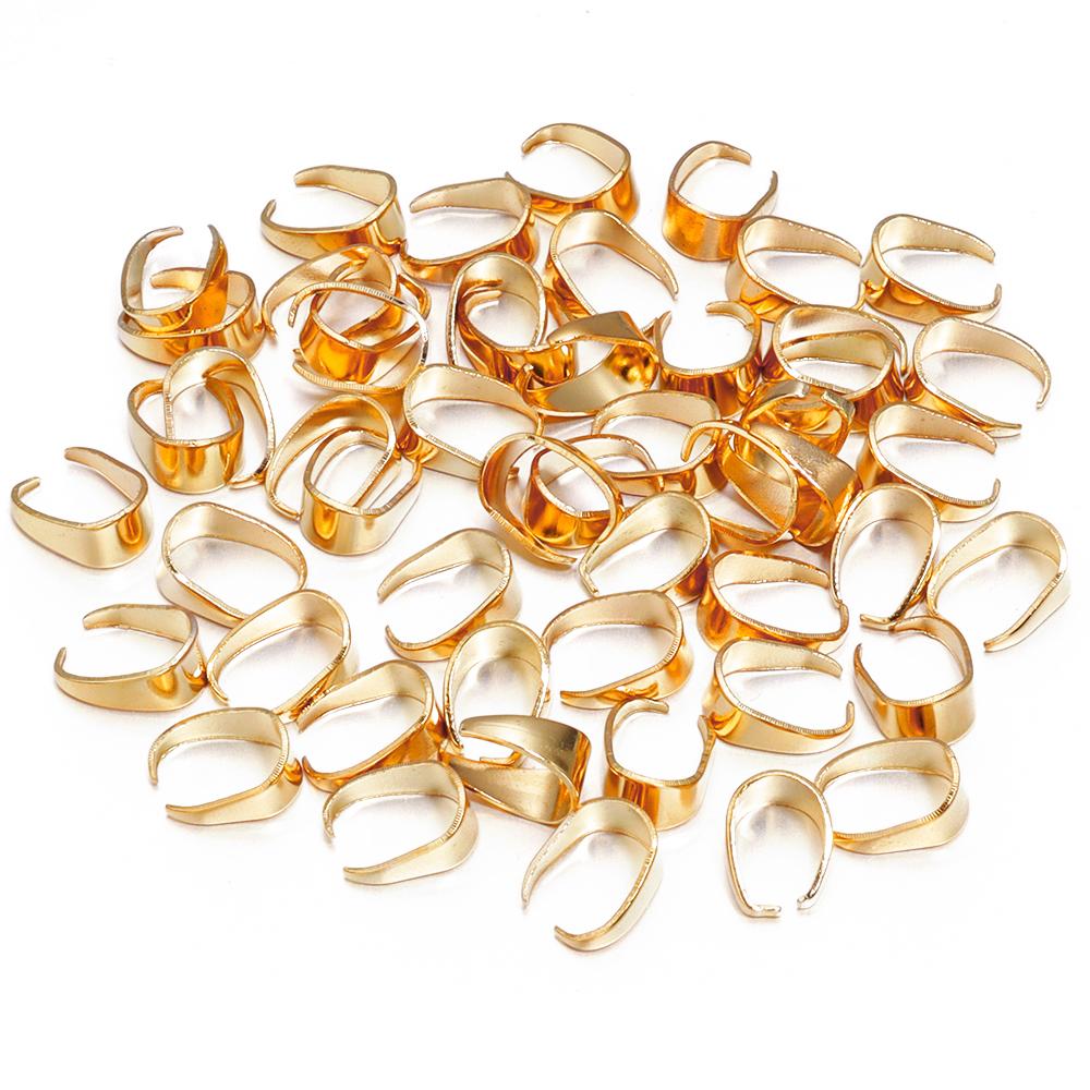 

Louleur Gold Color Melon Seeds Buckle Pendants Pinch Bail Clasps For Necklace Earings Connectors DIY Craft Jewelry Making 5X7mm 50pcs