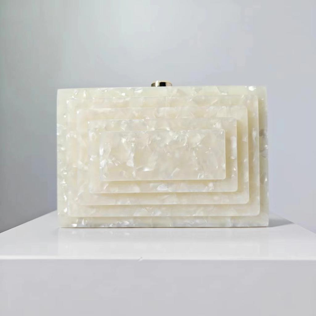 Summer Dinner Bag Retro Splicing Bag Trendy Acrylic Shoulder Chain Bag Bag Women
