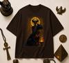 Egyptian Cat Goddess T-Shirt – Bastet Panther Golden Halo Graphic Tee