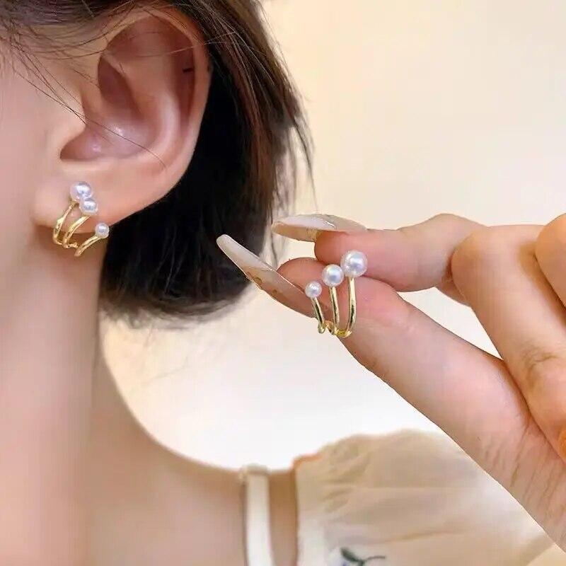 Νέα Πολυτελή Σκουλαρίκια Καρφωτά Ακανόνιστου Αστεριού με Μαργαριτάρια και Κρύσταλλα, Εξαιρετικά Σκουλαρίκια με Ζιργκόν σε Δέσιμο με Νύχια για Γυναίκες, Κοσμήματα Μόδας, Αξεσουάρ για Πάρτι