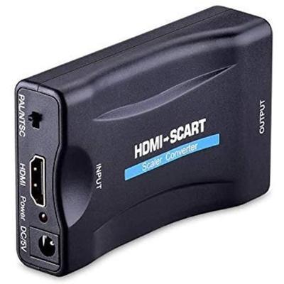 HDMI Peritel Adapter, HDMI To SCART Converter Compatible with NTSC PAL HDMI 1.3 for Sky HD Blu Ray PS3 TV VCR VHS A48