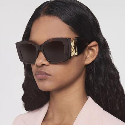 Luxury Brand Designer Oversized Square Sunglasses Women For Men Vintage Punk Elegant Sun Glasses Big Frame Twist Chain Shade