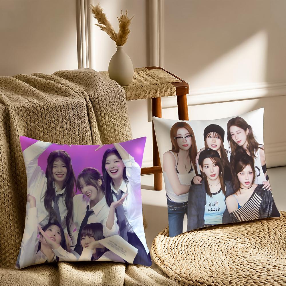 Girlgroup Kpop Style R-Rescene Cushion Cover Pillowcase Anti-Dustmite Living Room Sofa Decor Cushion Room