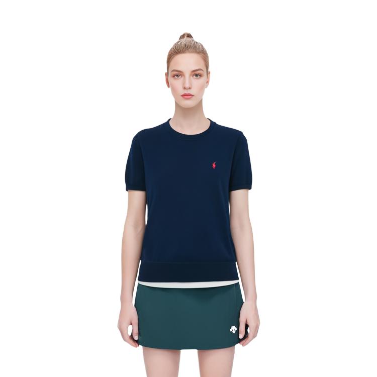 Polo Ralph Lauren Ss23 Solid Color Logo Embroidered Crew Neck Short Sleeve T-Shirt Women T-Shirts Blue 211891673-002
