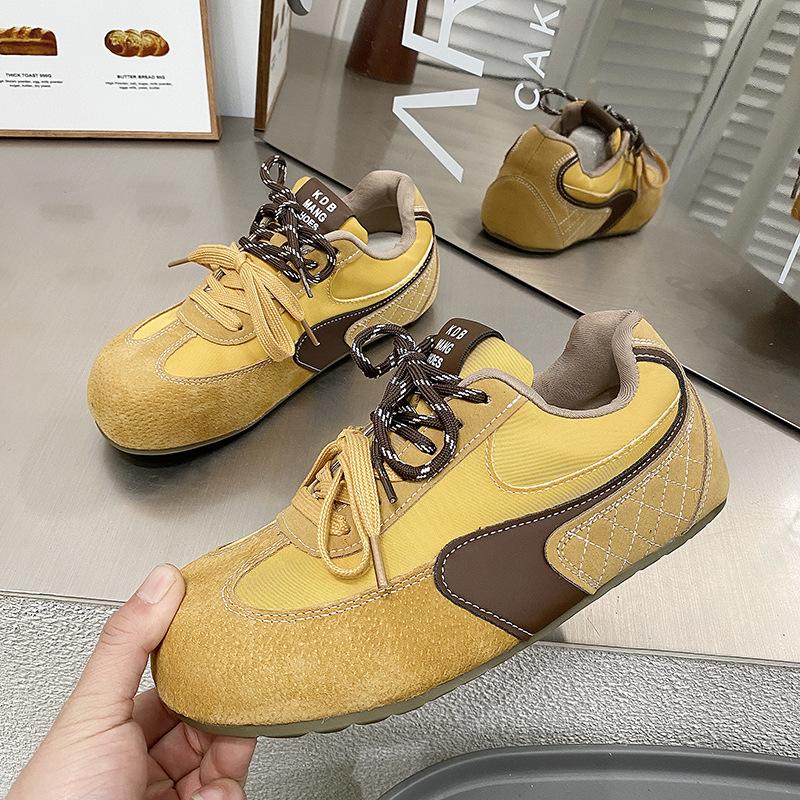 Spring line, spring new thick-soled women's leather soft-soled casual shoes