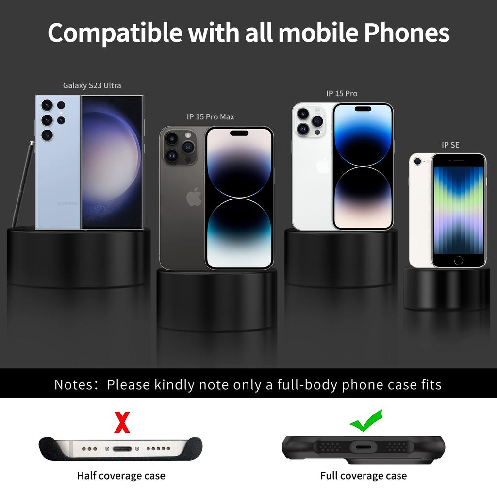 LEEU DESIGN Phone Lanyard 160cm Adjustable Crossbody Cell Phone Neck Strap with Pad