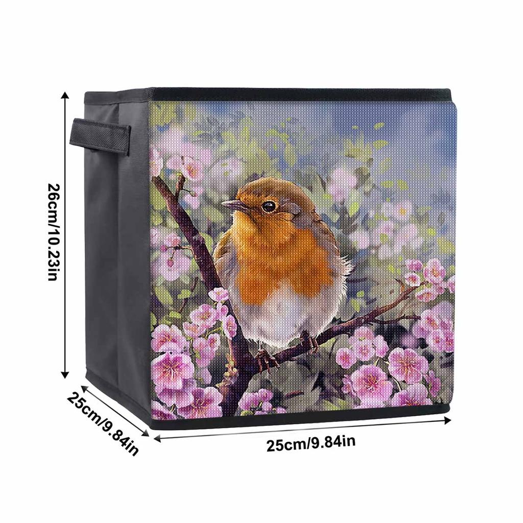 The Bird on The Branch 5D Diamond Painting Storage Basket Full Round Drill Mosaic Diamond Embroidery Cross Stitch Kits Home Decor Home Decor