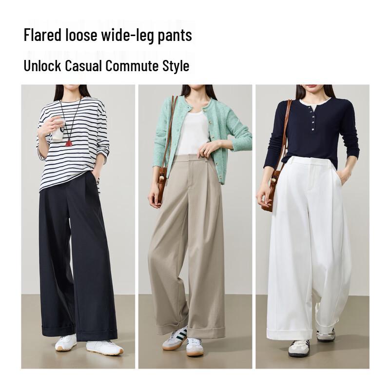 ESE-Y Women's High-Waist Loose Wide-Leg Casual Pants