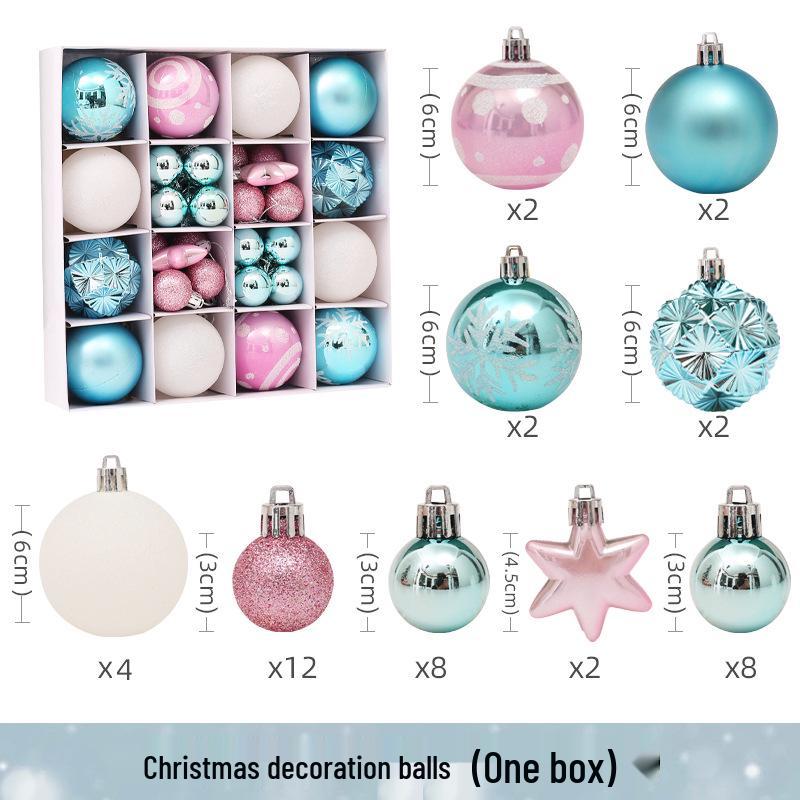 6CM Electroplated Irregular Painted Christmas Ball Ornaments Gift Box Set - Tree Hanging Decorations