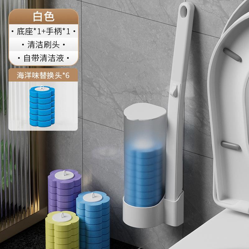 Disposable Toilet Brush, Sponge Replacement Head, Toilet Cleaning Brush Set, No Dead Ends, Decontamination, Household Disposable Toilet Brush