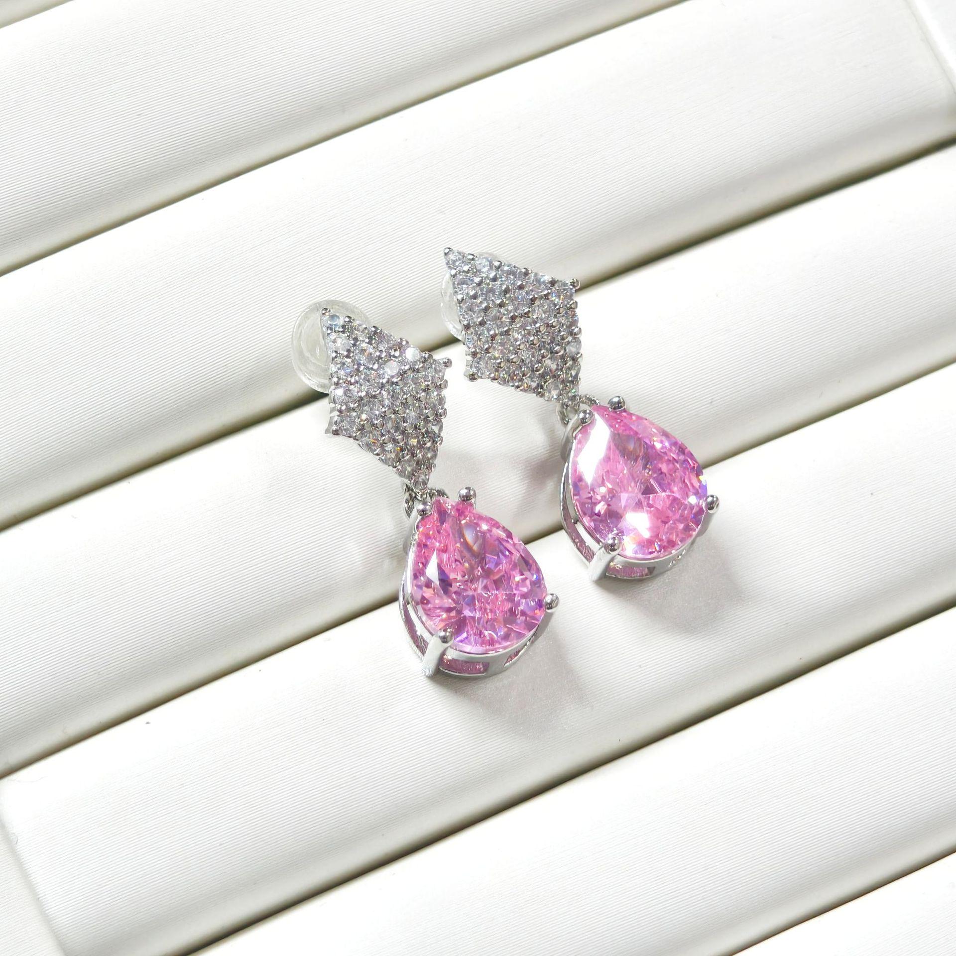Gesen Jewelry 2025 Cross-border Minimalist Lightweight Luxury Colored Gem Fashion Earrings