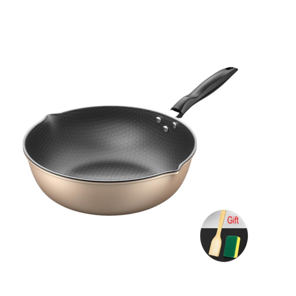 Honeycomb Pattern Frying Wok Scratch Resistant Cooking Pot Non-Stick Frying Pan  Stove