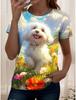Cartoon Cat T-Shirts Cute Kitten Animal 3D Print Women's Short Sleeve Round Neck T Shirt Tees Harajuku Y2K Tops Female Clothing