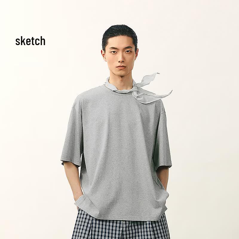 

Men s Round Neck Longline Cotton T-Shirt M