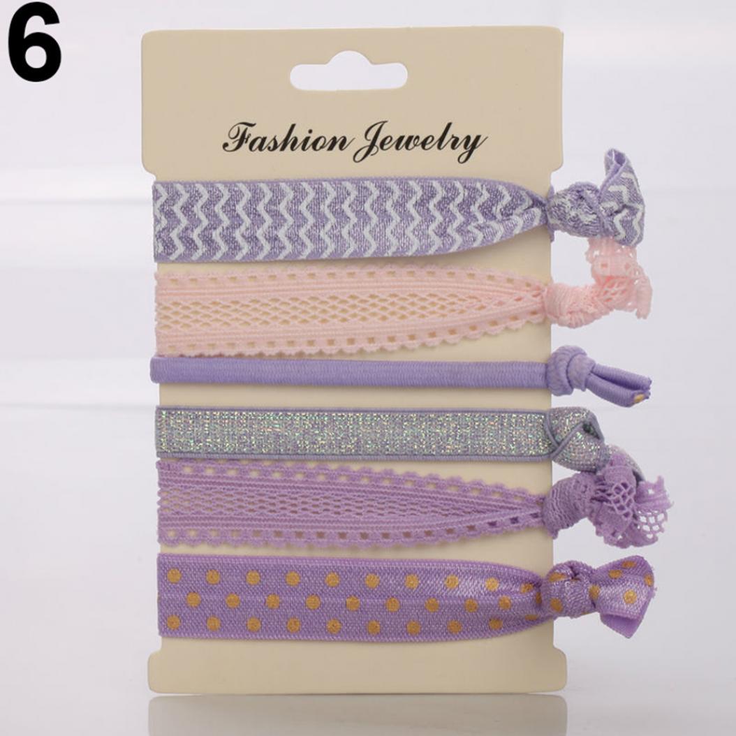 

Женщины девушки завязанные эластичные веревки для волос хвост держатель браслеты завязки для волос инструмент фиолетовый