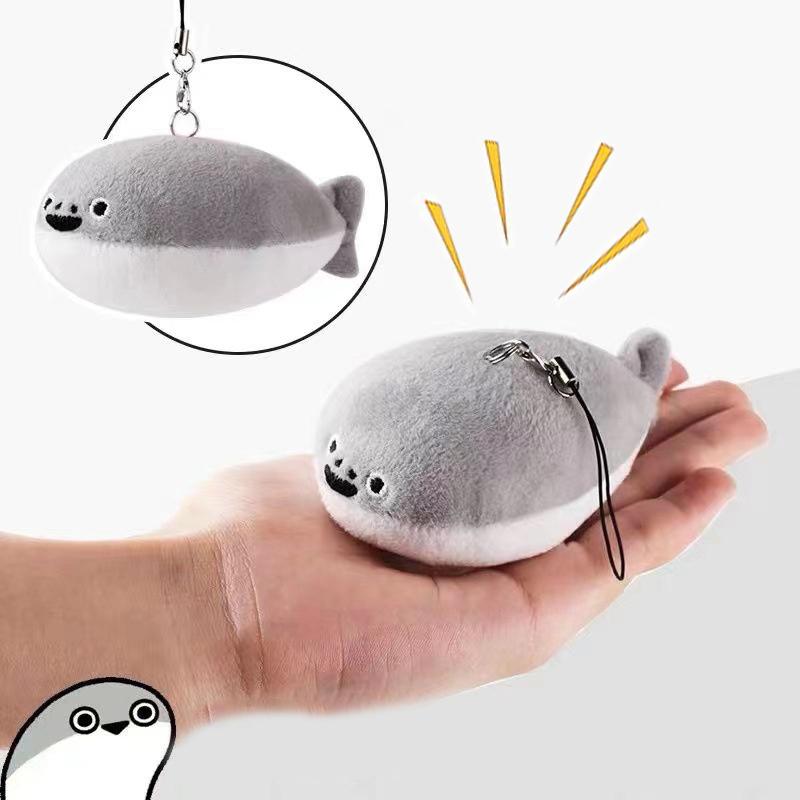Squeaky Sakaban Turtle Doll Keychain Cute Cartoon Mini Pendant Soft-Shelled Girl Woman Bag Doll Plush Toy Key Ring Jewelry Gift