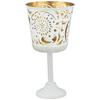 Ornamental Iron Tea Light | Stylish | for Indoors & Outdoors Décor (White with Gold Texture)