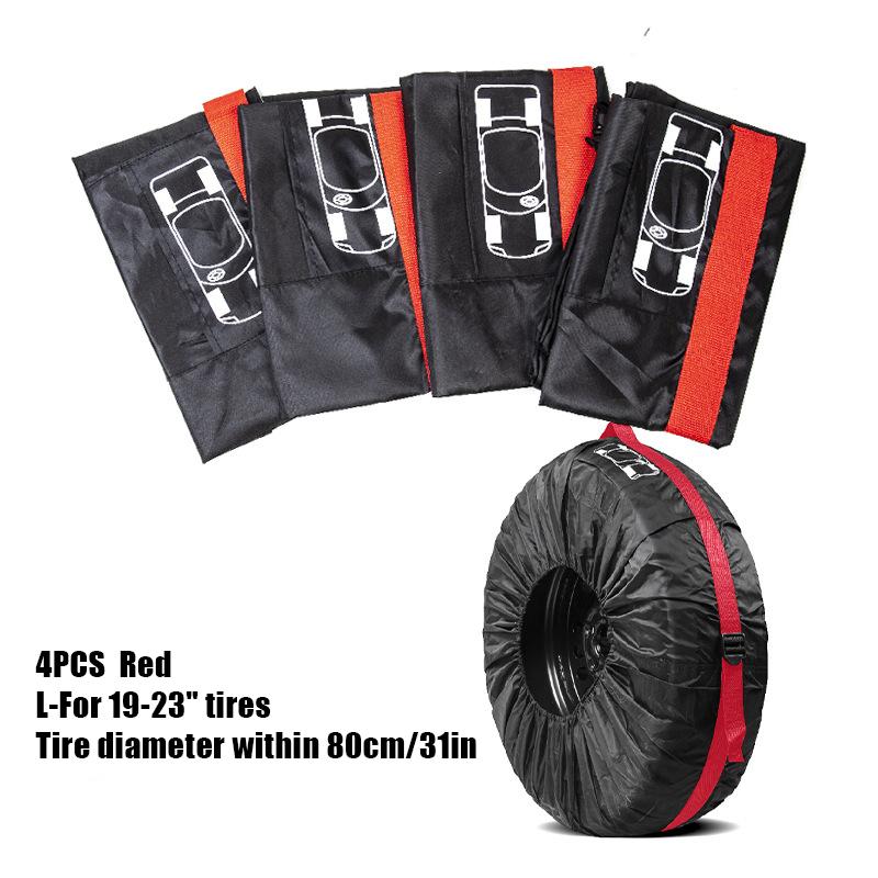 4Pcs Universal Car Spare Tire Cover Polyester Waterproof Durable Tire Storage Bags Vehicle Wheel Protector Tyre Accessories