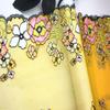 23cm wide Elastic Lace, Multicolor floral Stretch Spandex Lace with Yellow Mesh for Lingerie, Bra, Underwear, Sewing & Crafting