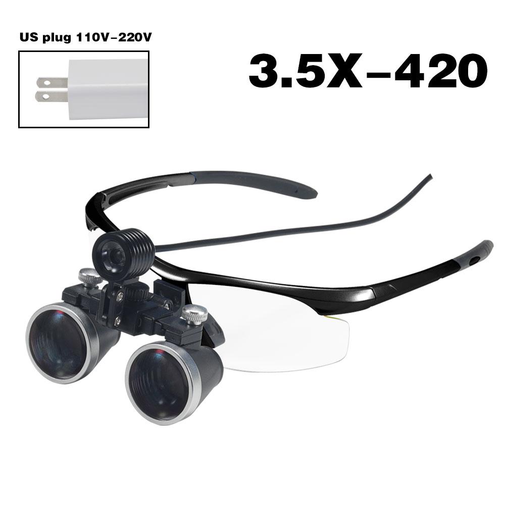 Exp Dental Loupe 2.5X 3.5X Magnifying Glass with LED Light Glasses Surgical Magnifying Glass Dental Medical Magnifying Glass