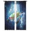 Star Sky Allmähliche Meeresschildkröte Chiffon Gardinen für Wohnzimmer Dekoration Fenster Voile Tüll Vorhang Vorhänge