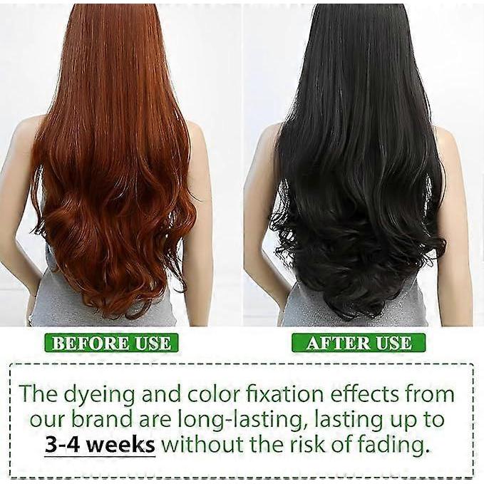 500ml Black/brown Instant Hair Color Shampoo for Gray Hair - Hair Dye Shampoo 3 In 1-100% Grey Coverage - Herbal Coloring In Minutes for Women & Men