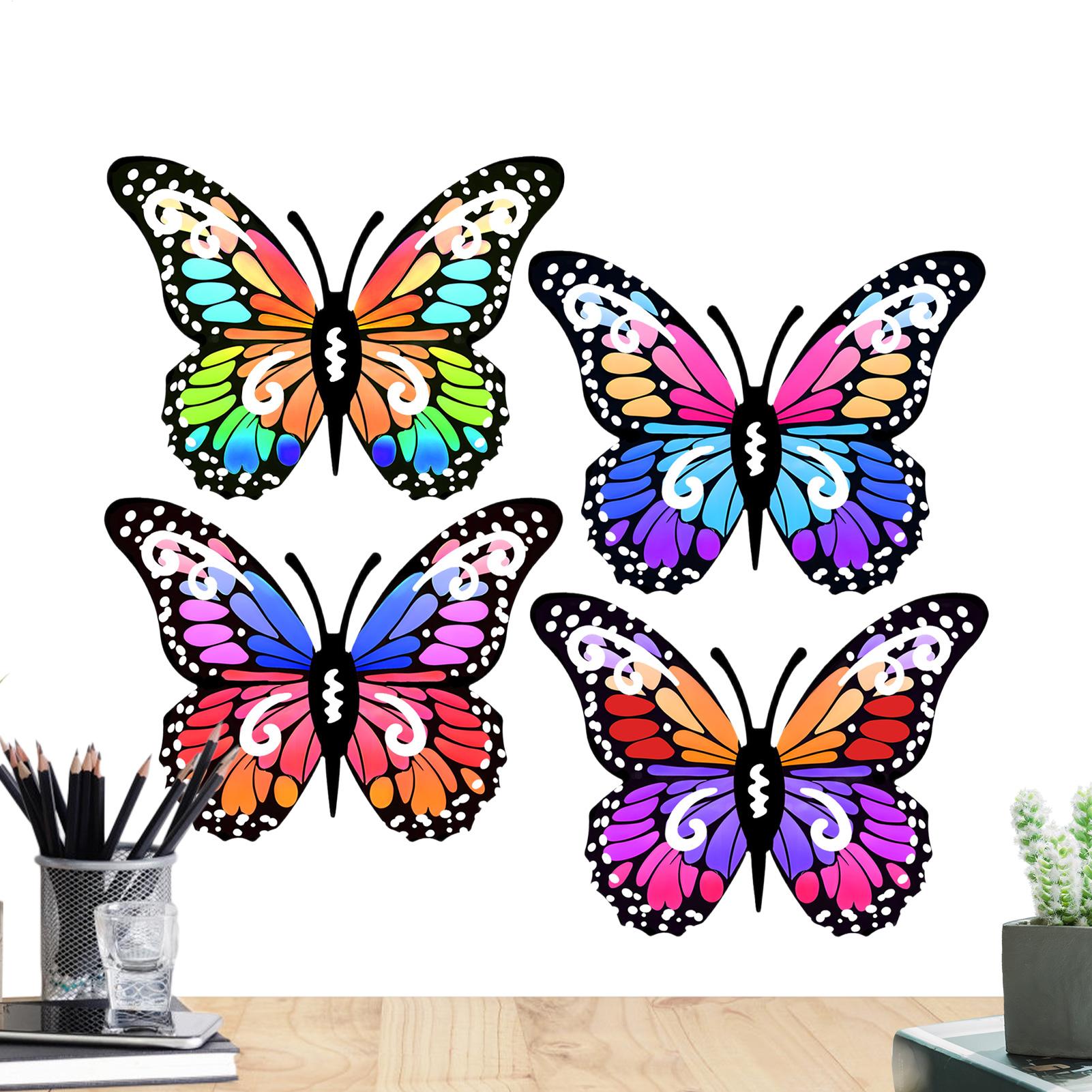 

4pcs Metal Butterfly Wall Decoration Metal Anti-Rust Butterfly Ornament Outdoor Fence Wall Art Decoration For Home Garden Yard China Mainland